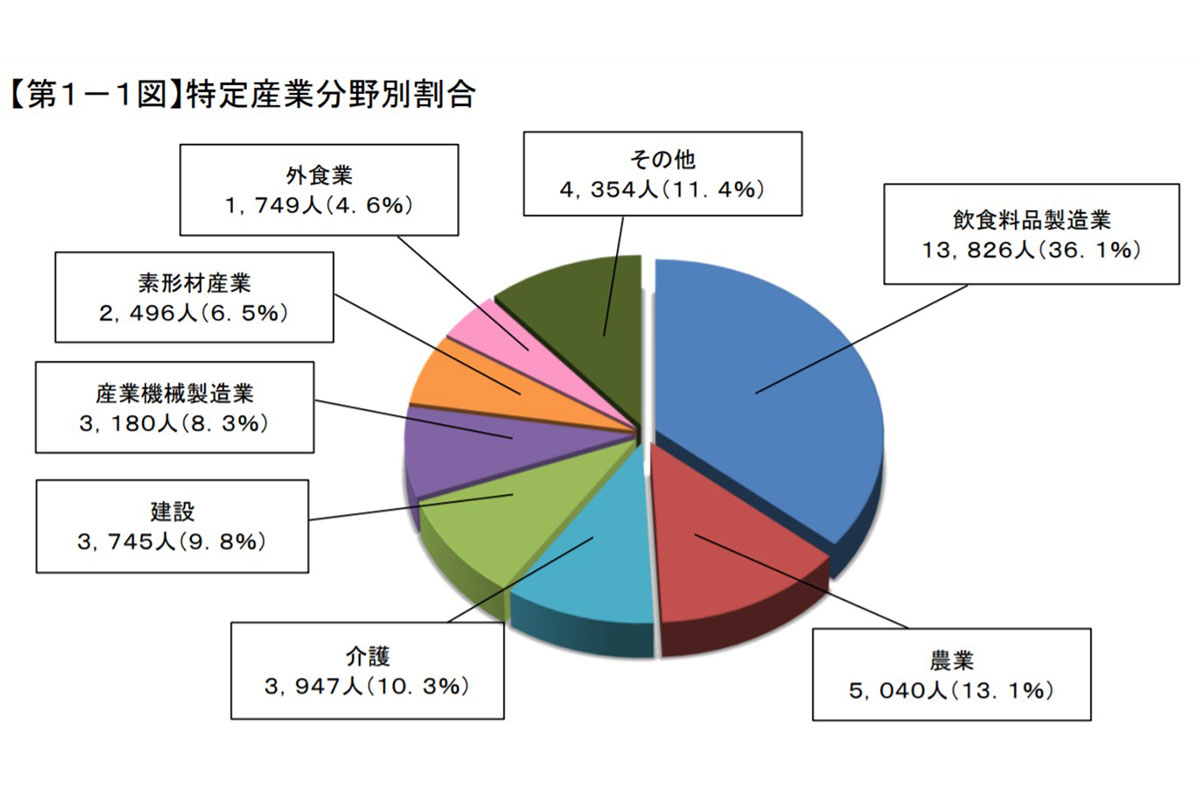 特定残業分野別割合