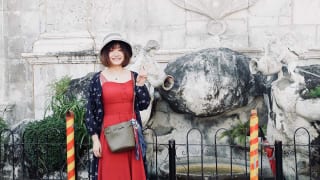日本で働く中国人女性の旅行中の写真